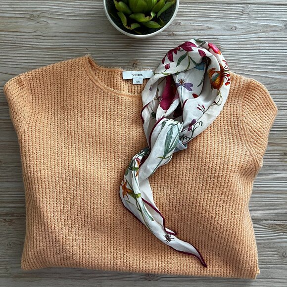 Vince Sweaters - Vince Cashmere and Silk Blend Spring Sweater Medium – Lightweight Apricot Knit
